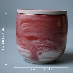 Handmade Concrete Candle: Geranium | Mahogany | Oak Wood